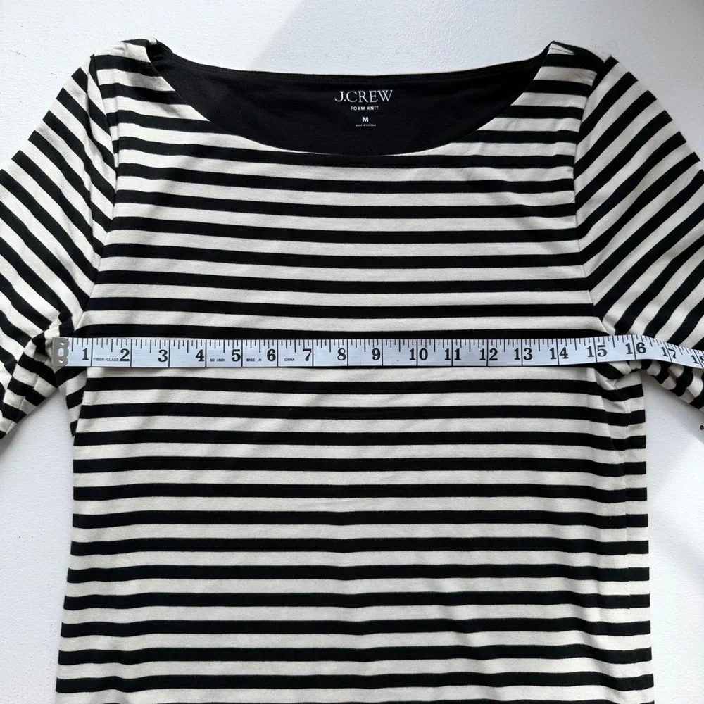 J. Crew Black and White Striped Short Sleeve Tee